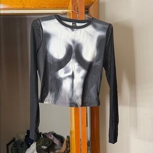 SHEIN Monochrome Long Sleeve Top